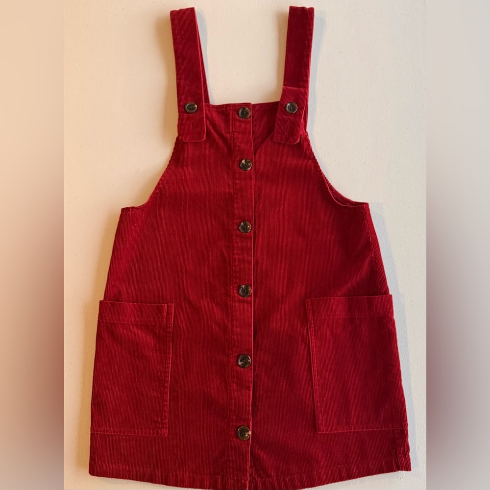 Women’s Mango Red Corduroy Pinafore Dress